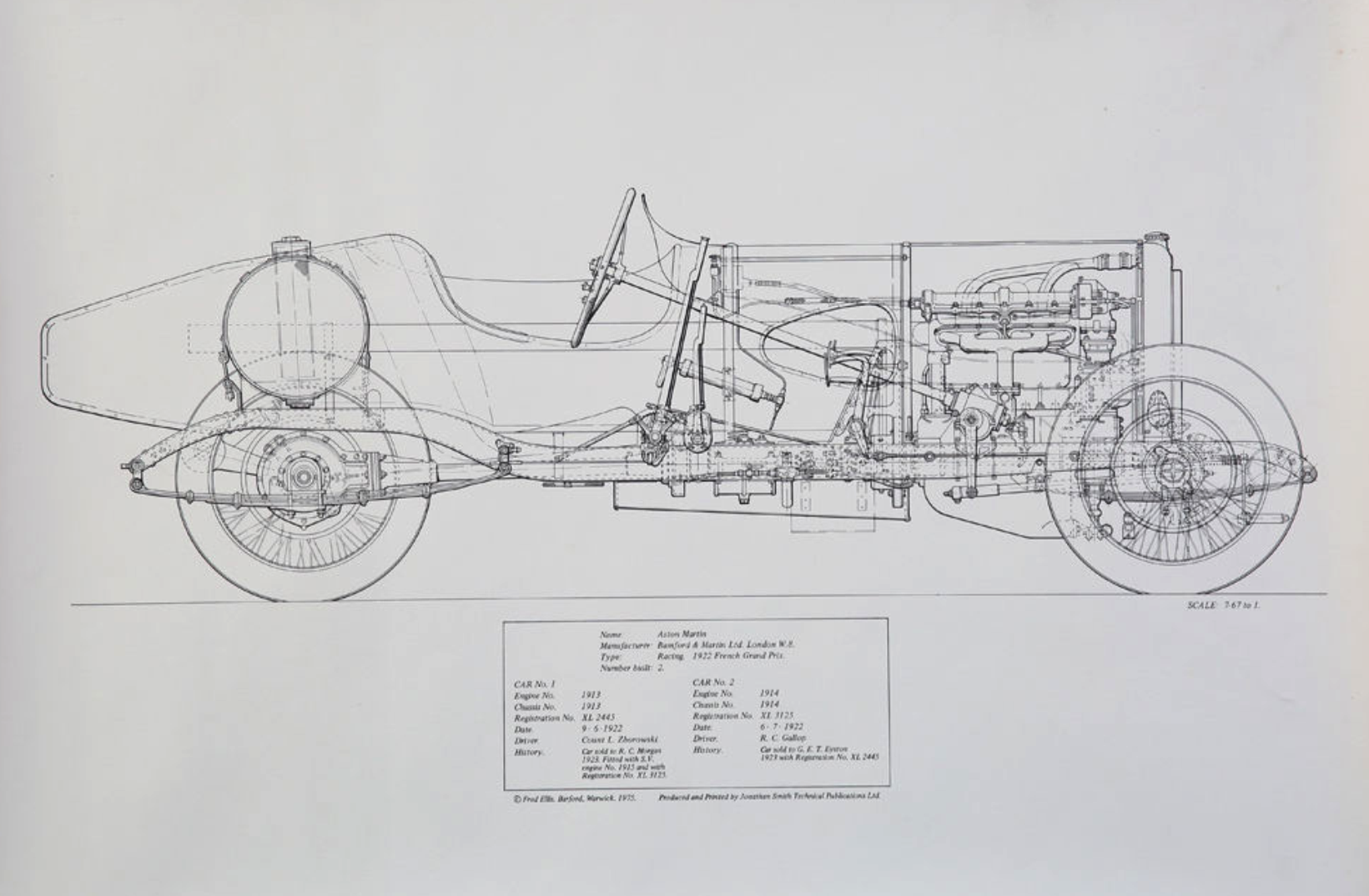 1922 Aston Martin GP line drawing Fred Ellis 1975 Technical Publications Ltd copy